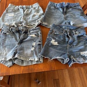 Distressed Denim Junior Shorts